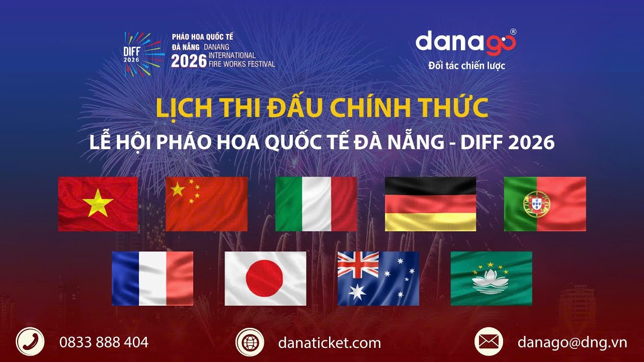 Lịch thi đấu Pháo hoa Đà Nẵng DIFF 2026
