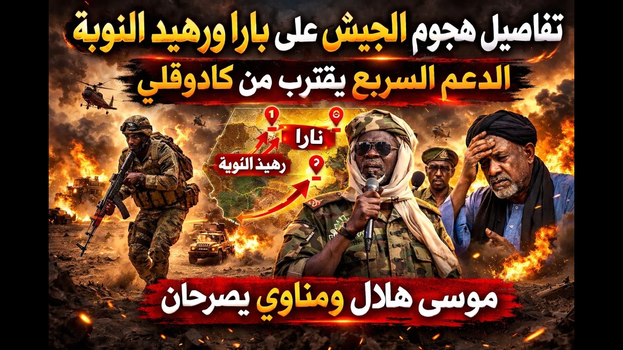 تفاصيل هجوم الجيش على بارا ورهيد النوبة.. تصريحات موسى هلال ومناوي وتقدم  الدعم السريع نحو كادوقلي