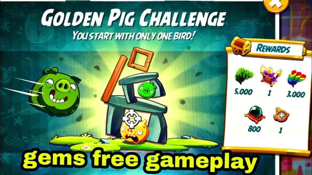 Angry birds 2 golden pig challenge 22 may 2026 with leo gems free#ab2 golden challenge today 