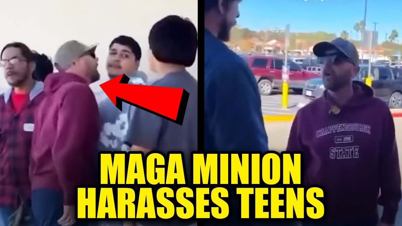 WATCH: Angry MAGA Minion Harasses Teens Waiting in Line