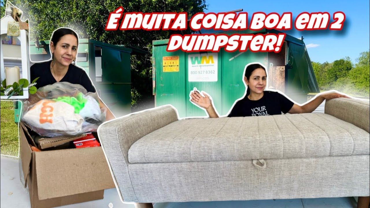 É muita coisa BOA em 2 dumpsters dos Estados Unidos!🇺🇸