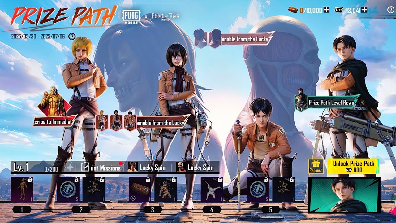 😱$13,041UC NEW PRIZE PATH ATTACK ON TITAN & LUCKY SPIN OPENING🤯|😍NEW M426 TITAN🥰|🔥PUBG MOBILE🔥