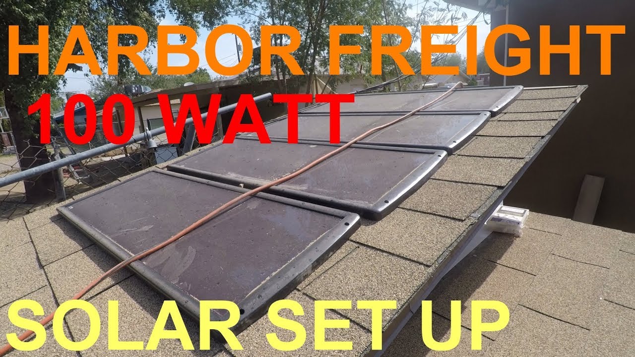 HARBOR FREIGHT 100 WATT SOLAR PANEL SYSTEM SET UP (63585)