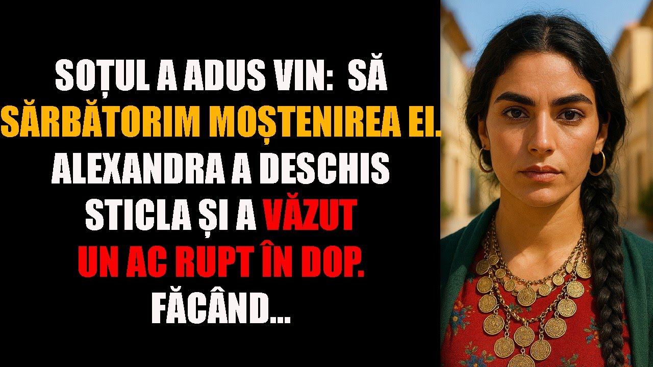 Soțul a adus vin. Să sărbătorim moștenirea ei,  Alexandra a deschis sticla și a văzut un ac rupt...