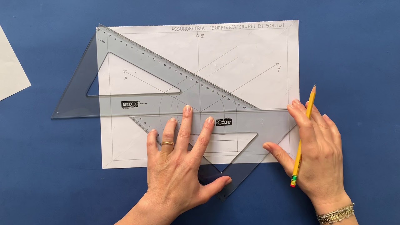 Assonometria isometrica gruppo di solidi: cubo e parallelepipedo