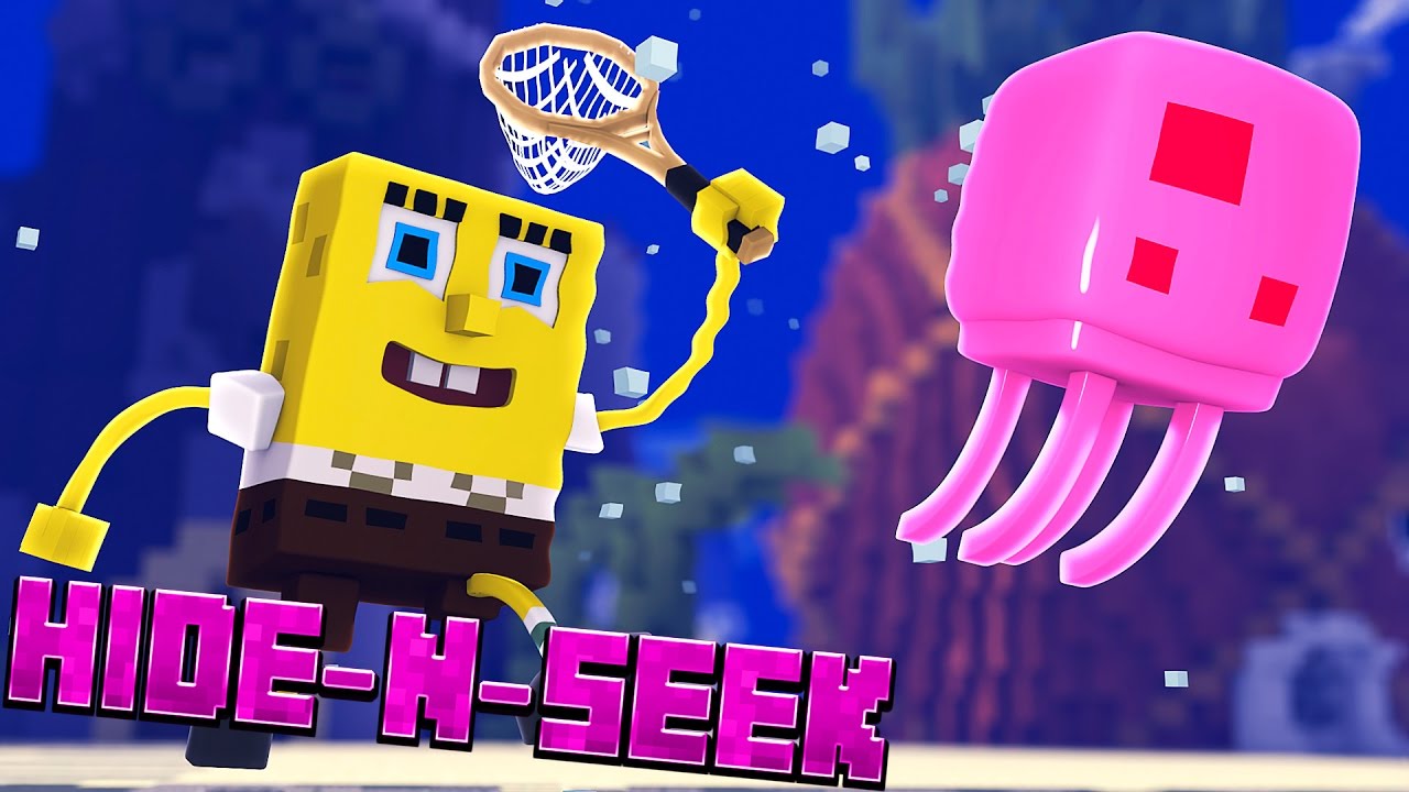VISITING BIKINI BOTTOM?! Minecraft Spongebob HIDE N SEEK