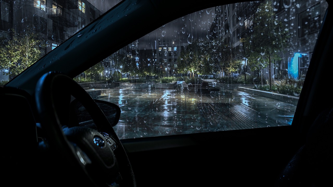 Heavy Rain from a Stationary Car Window - Relaxing Sounds for Insomnia, Studying, Stress Relief
