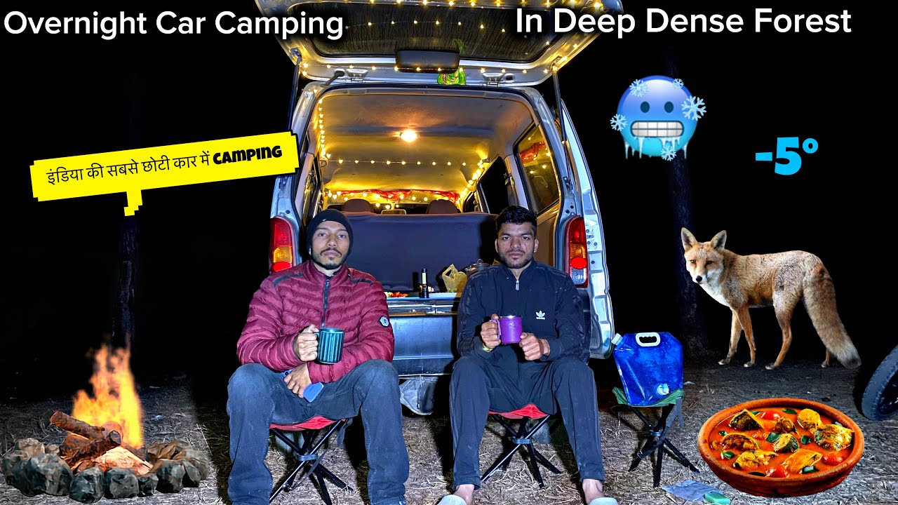 Coldest 🥶Winter Night Camping In Car 🚘 | Cook Delicious Food In Car Camping | Mountain Campers