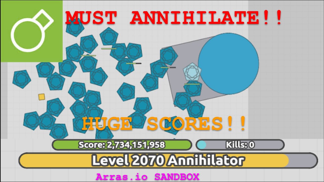 Arras.io: Killing Many Shapes in The Sandbox (OVER 2 BILLION SCORE) #satisfying #arras #diepio