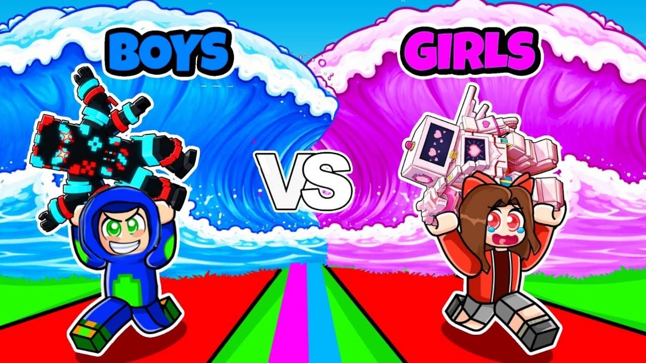 0 TO 100 TRILLION GIRLS Vs BOYS BRAINROT ONLY CHALLENGE IN ESCAPE THE TSUNAMI !!