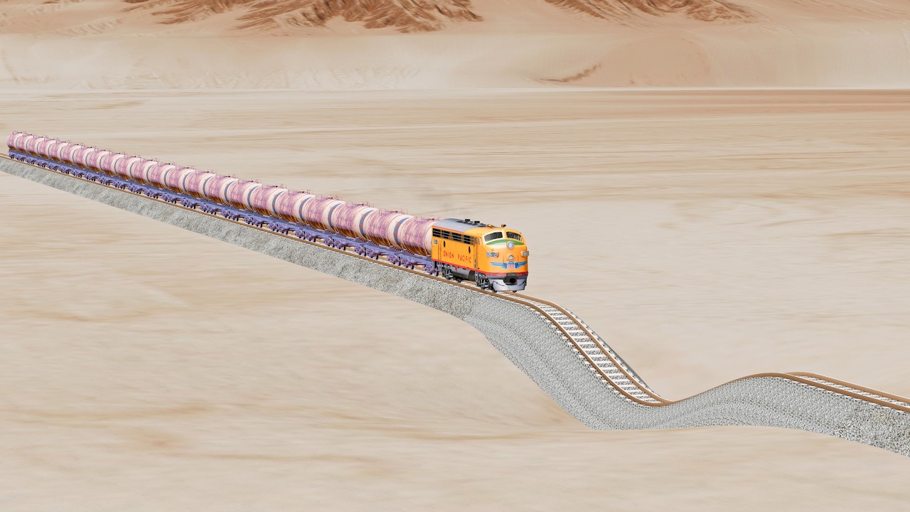 Impossible Small Pit vs Trains -Beamng Drive