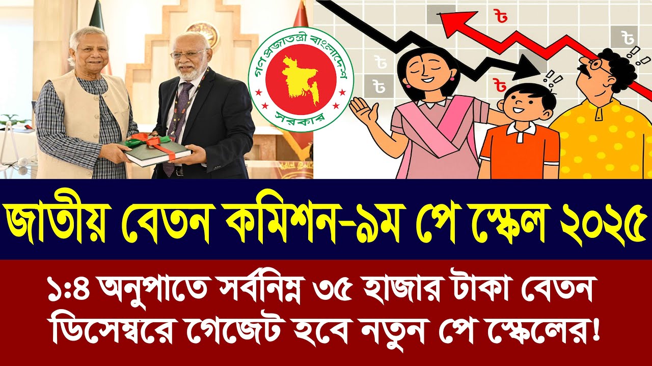 সর্বনিম্ন ও সর্বাচ্চ বেতনের নতুন প্রস্তাবনা পে কমিশনে | 9th pay scale | pay scale 2025 update news