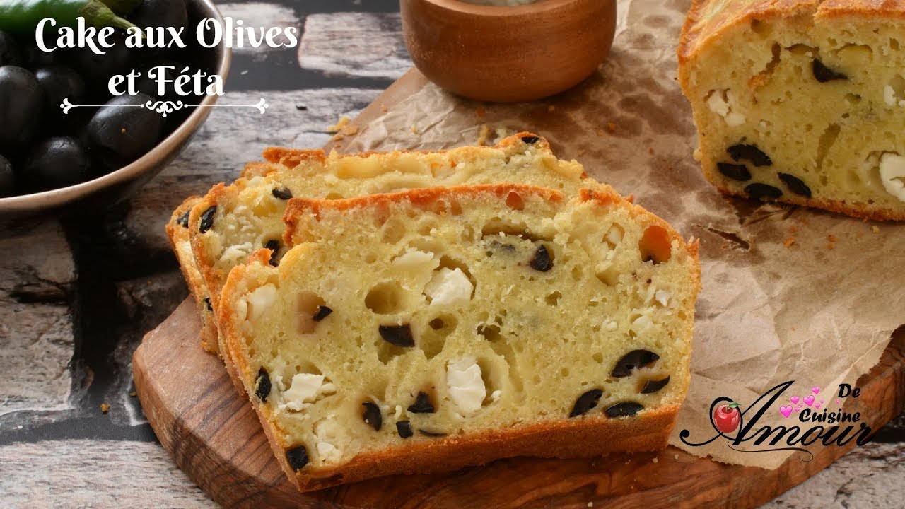 cake salé aux olives et féta, entrée simple et facile: recette Amour de cuisine