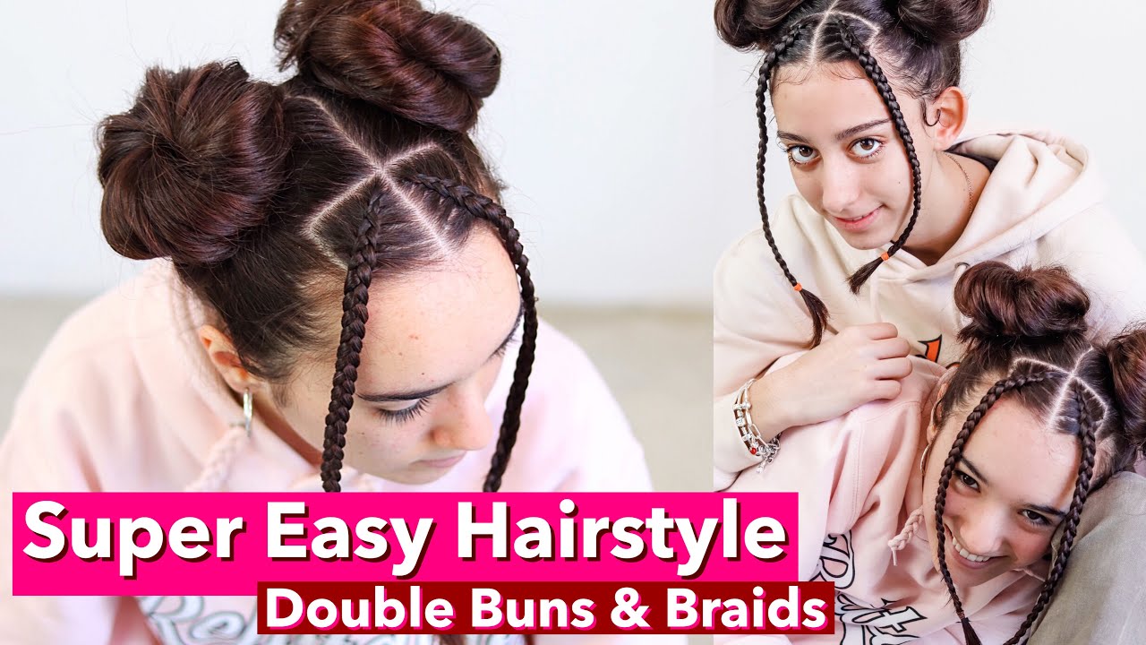 DOUBLE MESSY BUN & TINY DUTCH BRAIDS | Trencita Johnson