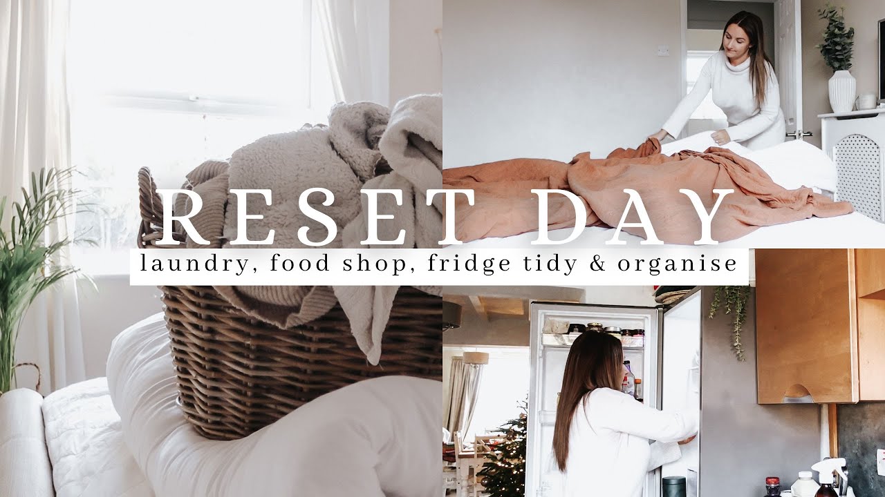 DECEMBER RESET DAY | food shop, organising, laundry day, tidying the house for christmas | VLOGMAS