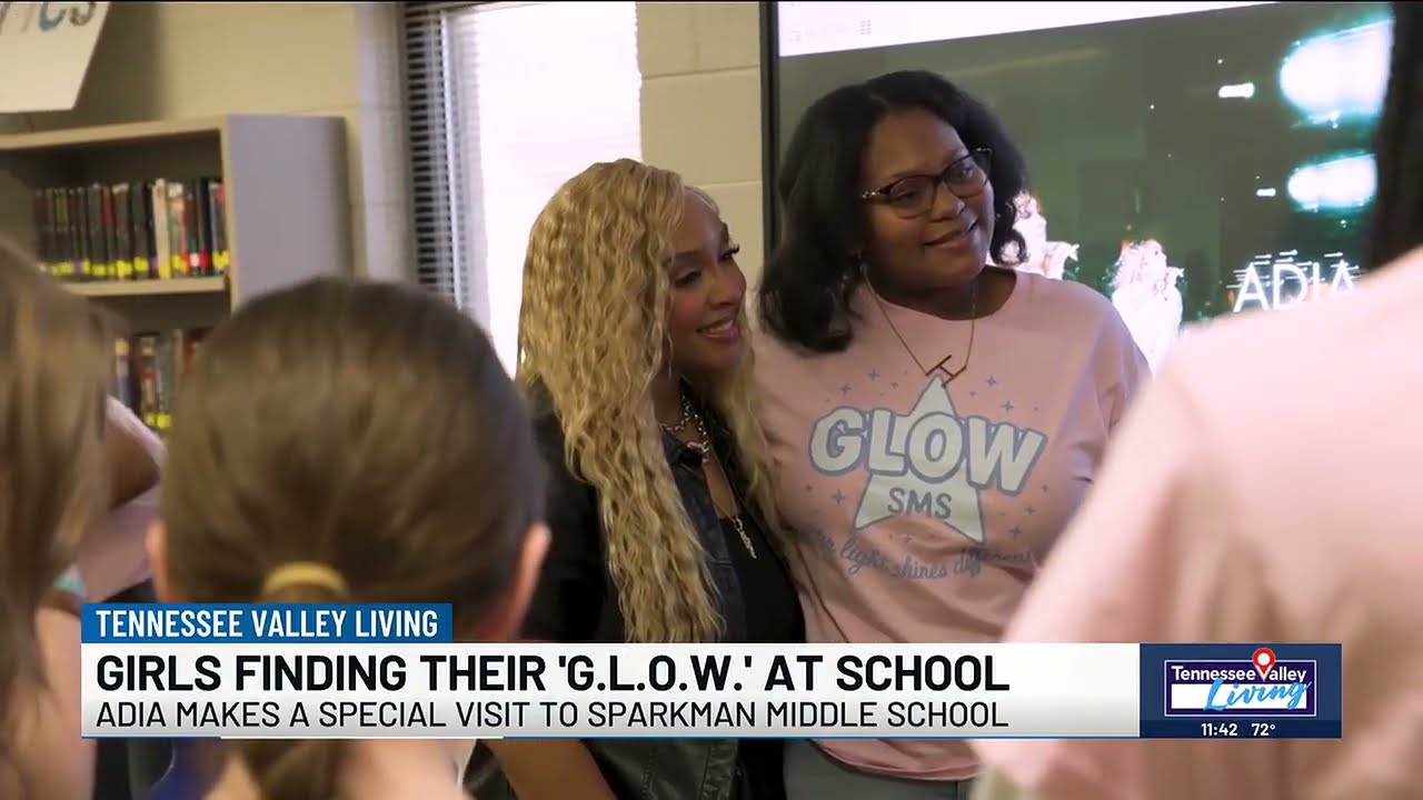 Adia visits GLOW at Sparkman Middle School
