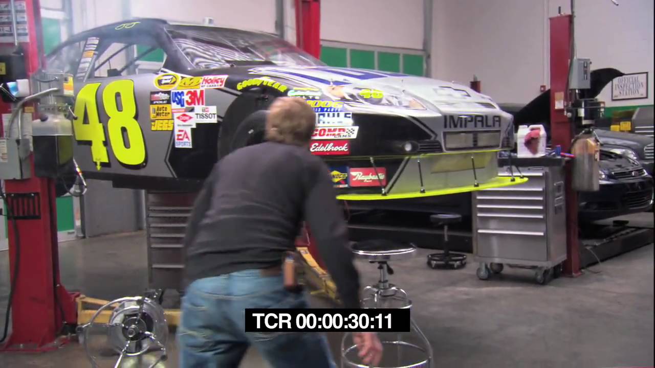 Car Falls on Jimmie Johnson