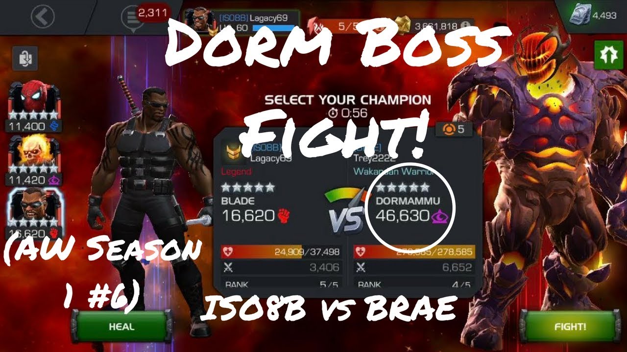 AW Dormammu Boss Fight! My Best War! ISO8B vs BRAE S1 #6- Marvel Contest Of Champions