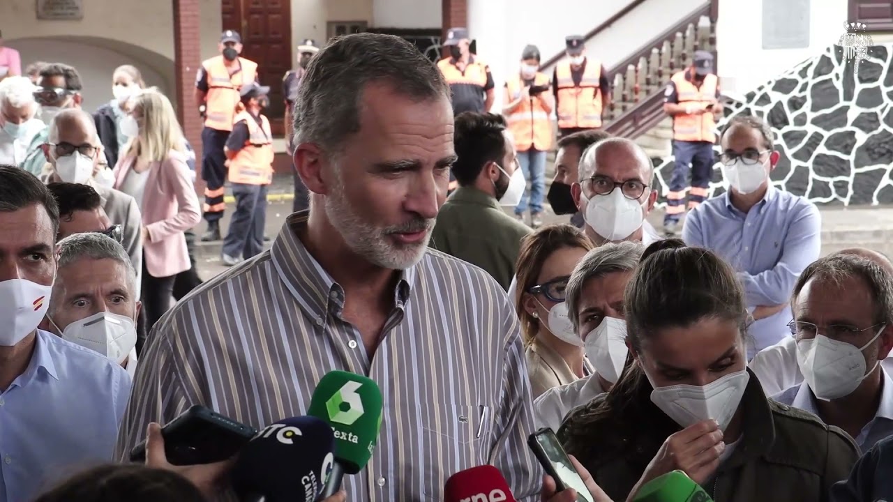 Visita de SS.MM. los Reyes a la isla de La Palma con motivo de la erupción del volcán 