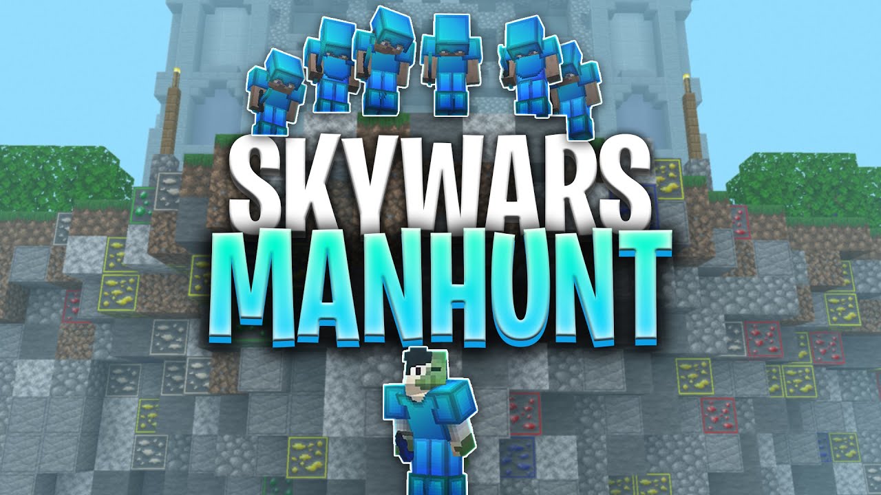 Best Mobile Player VS 6 Hunters (Skywars Manhunt)