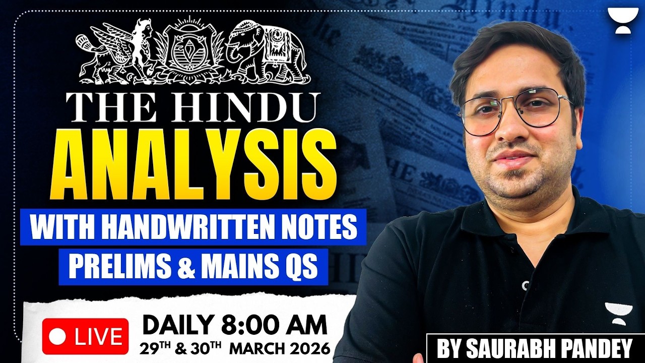 30th March 2026 | The Hindu Editorial & News Analysis | Daily Current Affairs | Saurabh Pandey