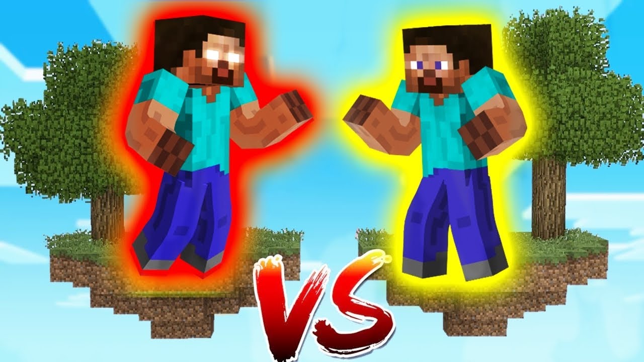 ILHA DO HEROBRINE VS ILHA DO STEVE NO DESAFIO LUCKY BLOCK DO MINECRAFT!!