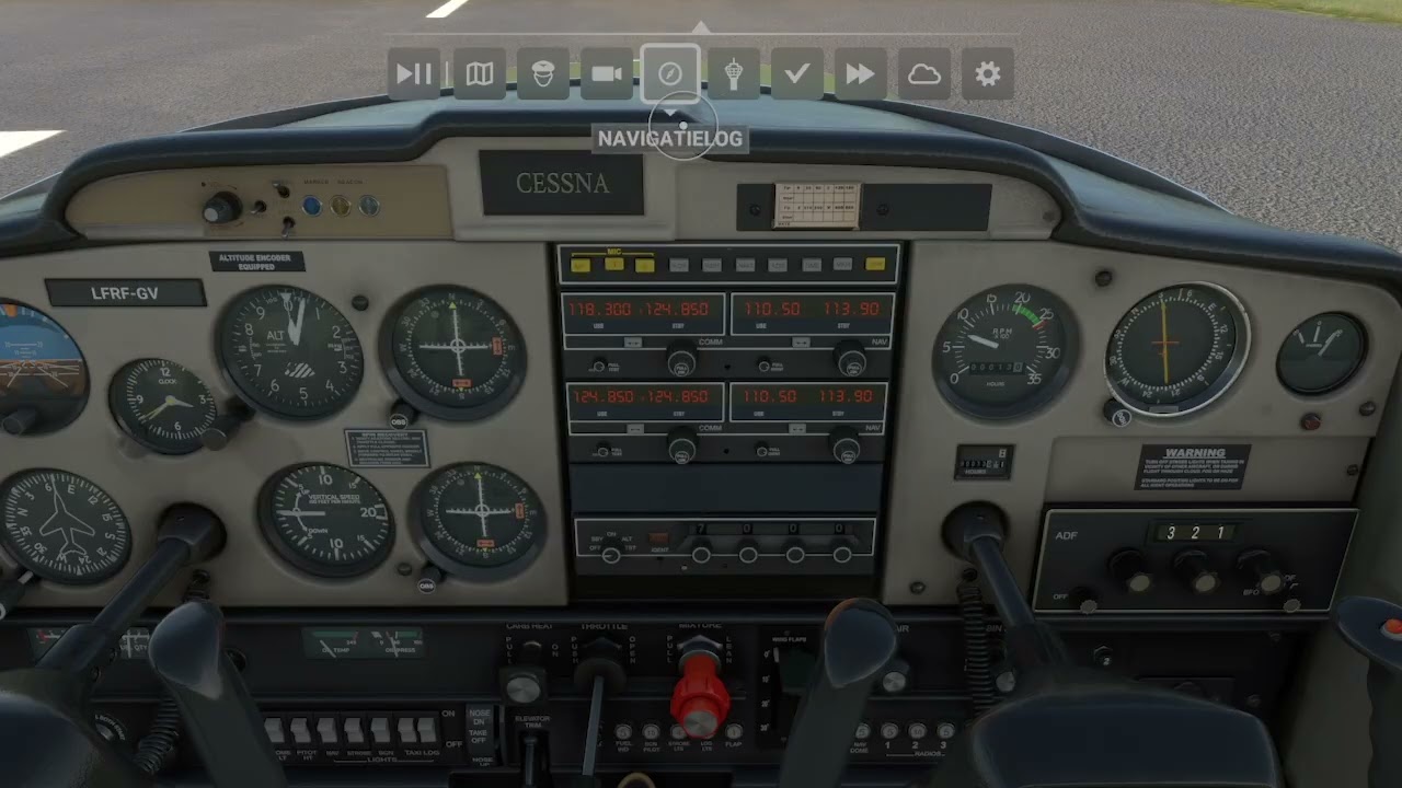 Cessna152 MSFS 2020 NDB (Non-Directional Beacon) navigatiesysteem  ADF