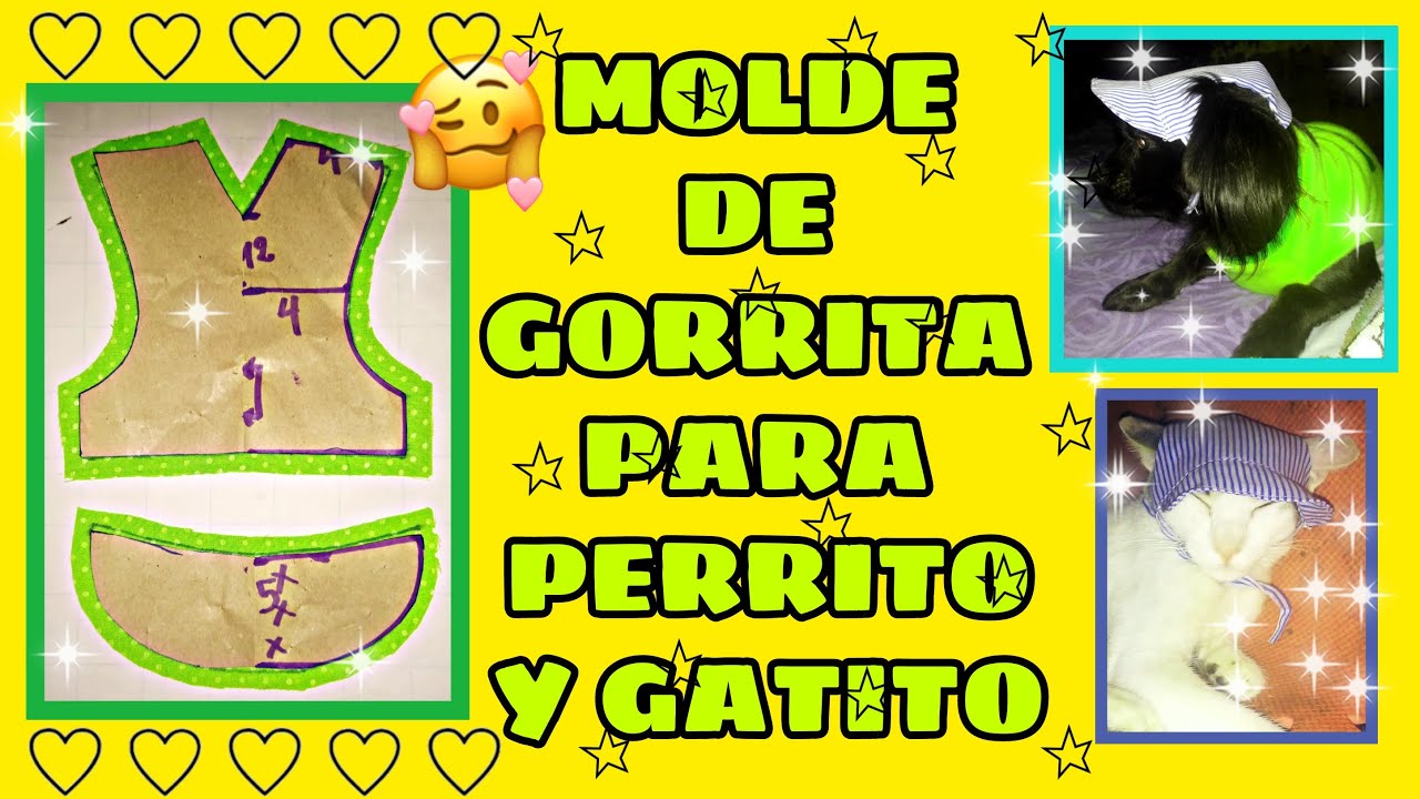 MOLDE DE GORRITA PARA PERRITO Y GATITO