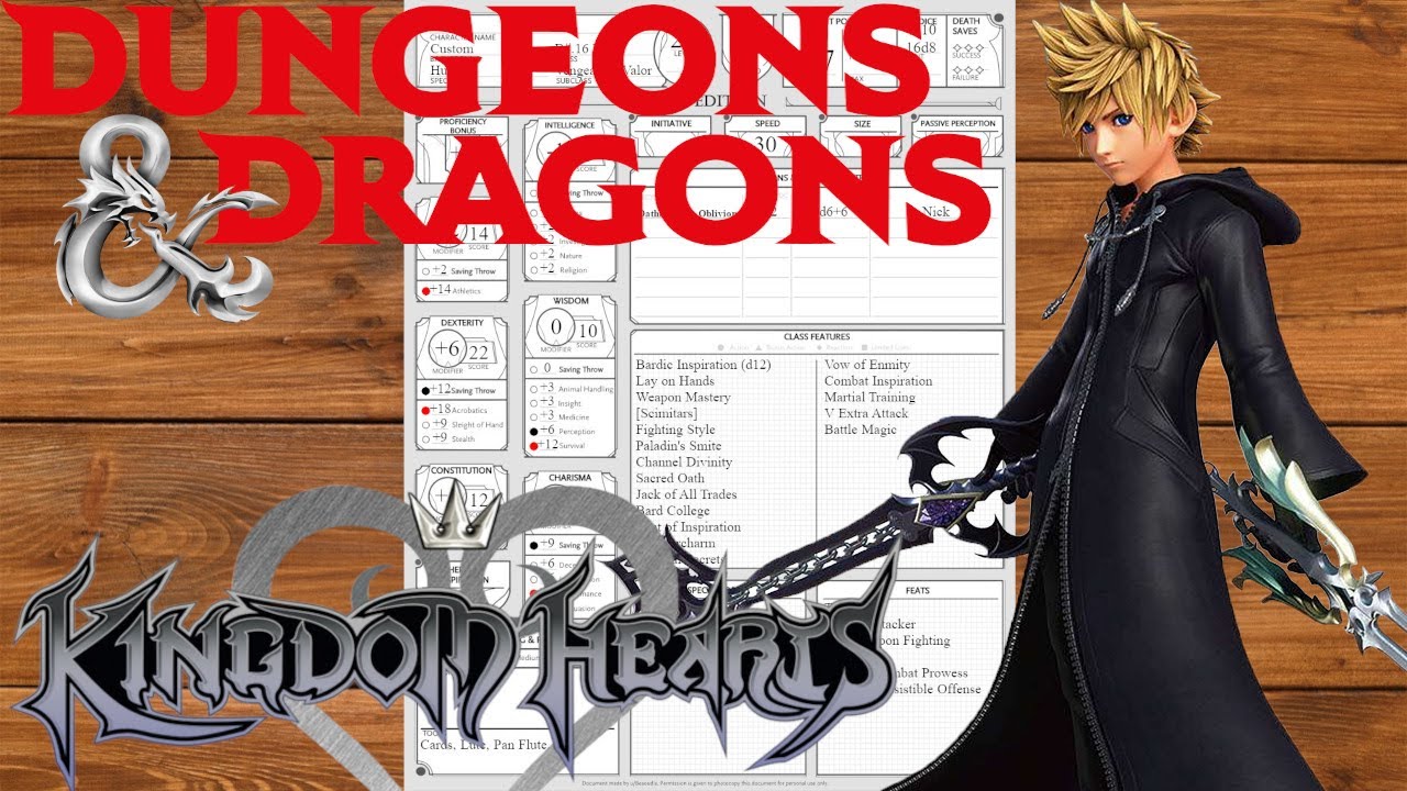 Nephilim Builds | Roxas (Kingdom Hearts) [D&D 2024]