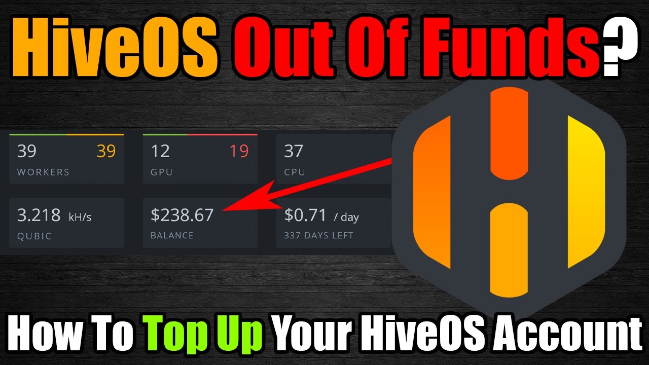 Как пополнить баланс HiveOS &mdash; gpumining, cpumining, asicmining