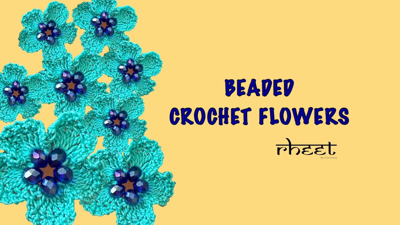 Crochet Flower with Beaded Center | Easy Handmade Flower | Relaxing Crochet