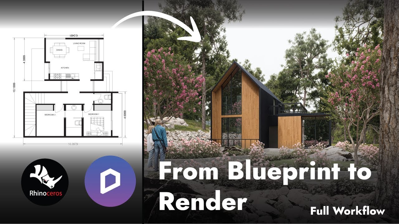 From Blueprint to Render — Full Cabin Design Workflow in Rhino + D5 Render