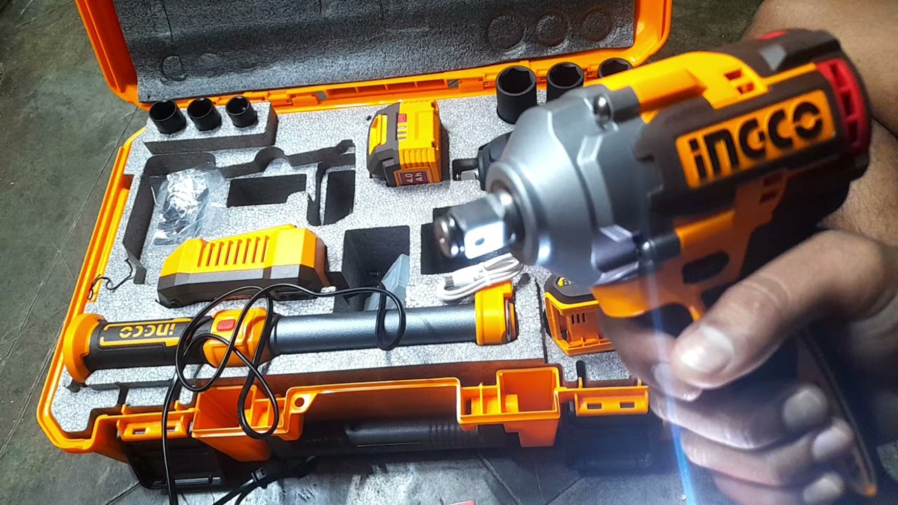 Ingco gun  impact wrench 400nm and 850nm with two battery 