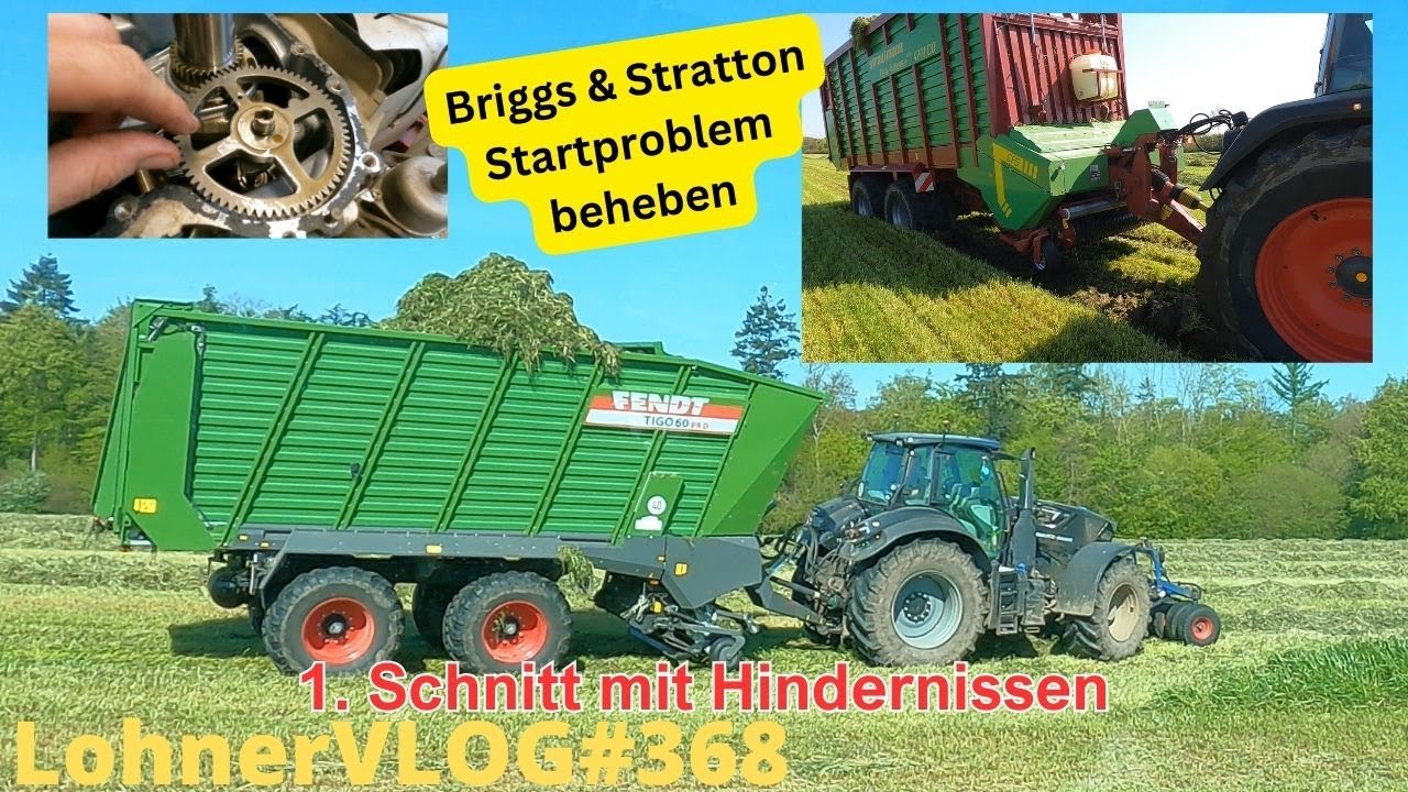LohnerVLOG#368 1. Schnitt mit Fendt Deutz und Strautmann I Briggs & Stratton dreht nicht reparieren