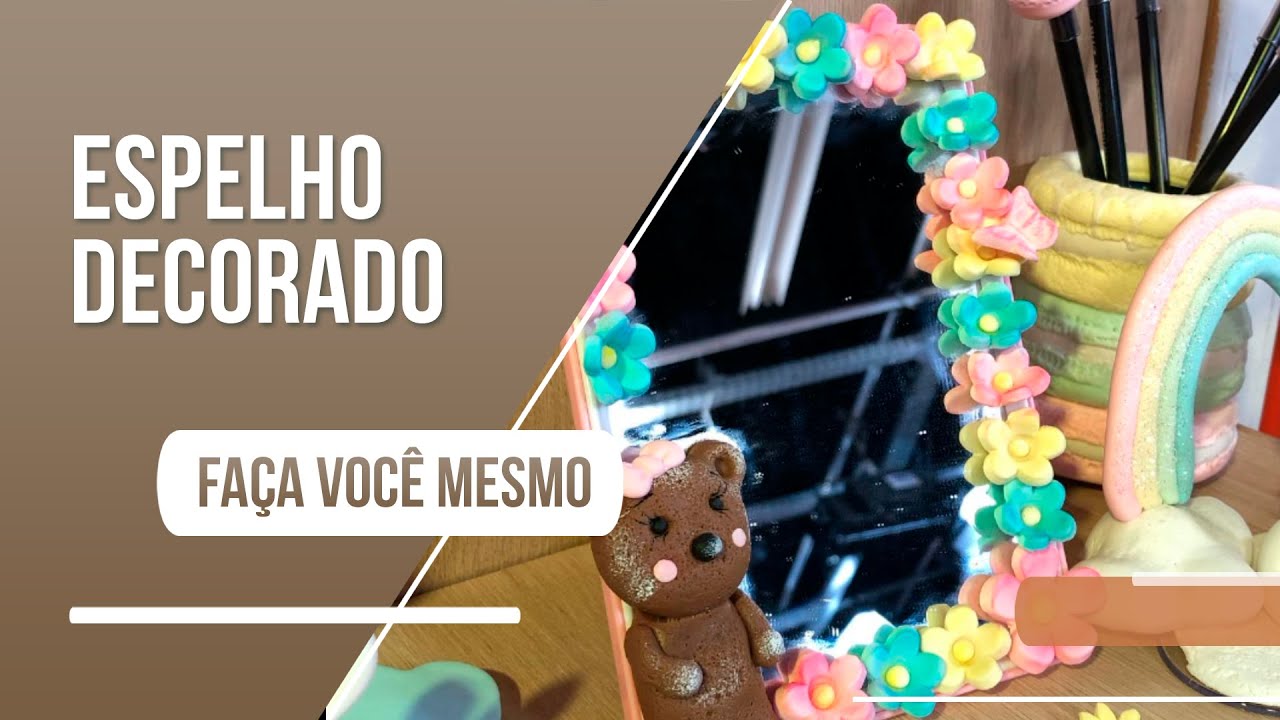 Aprenda o passo a passo de um lindo espelho decorado com biscuit!