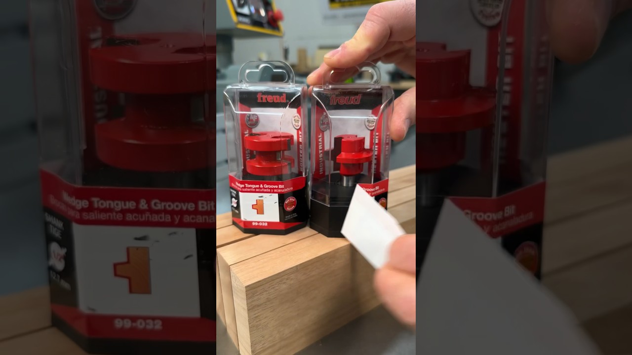 Wedged tongue & groove set for strong self aligning glue joints #freudtoolsambassador #woodworking