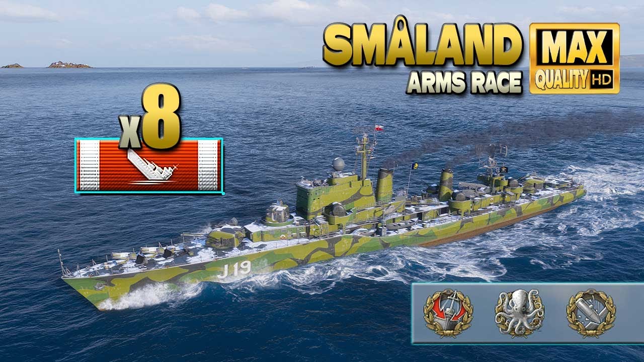 Destroyer Sm&aring;land: 8 ships destroyed on map 