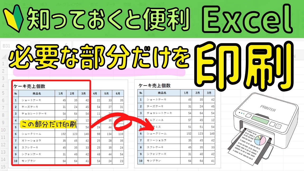 Excel 印刷範囲の設定。必要な部分だけを印刷したいときは？