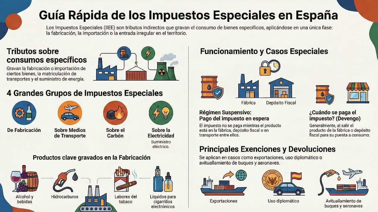 Impuestos Especiales en España, Fabricación, hecho imponible, devengo y sujetos pasivos(Oposiciones)