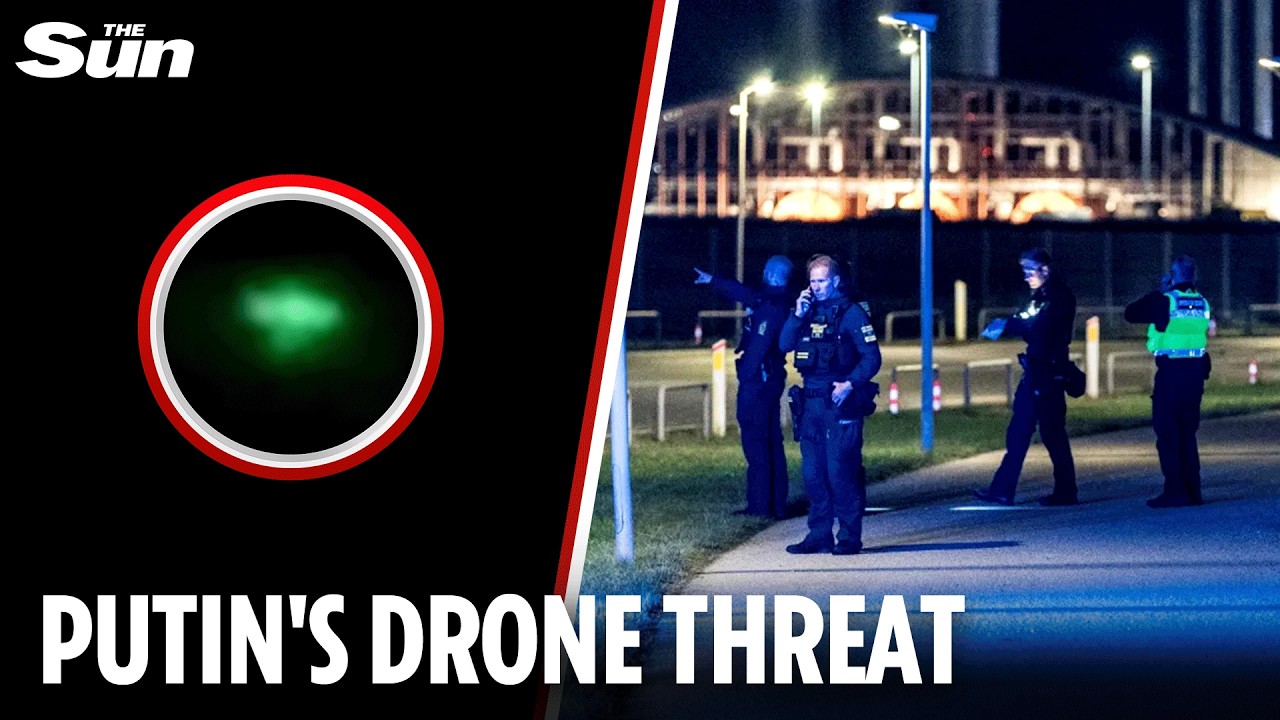 'Large Russian drones' HALTS Copenhagen flights as Putin risks WW3 with air invasions
