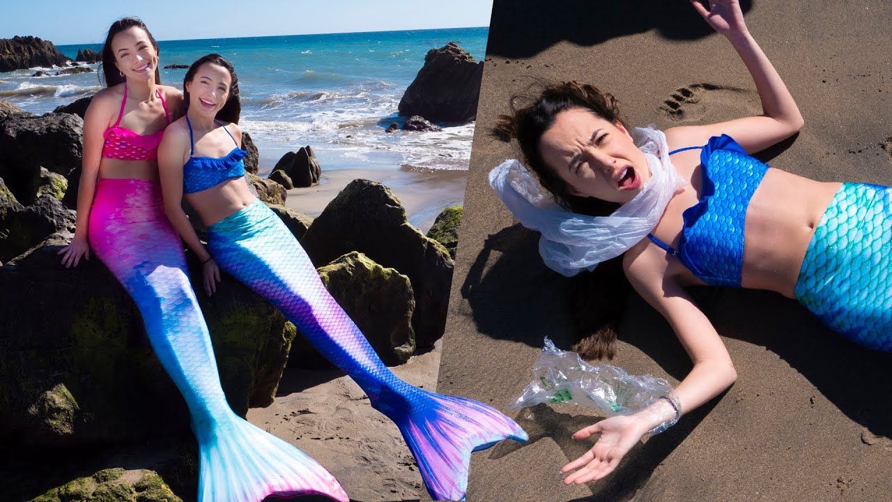 We Became Mermaids at the Beach! (#TeamSeas)