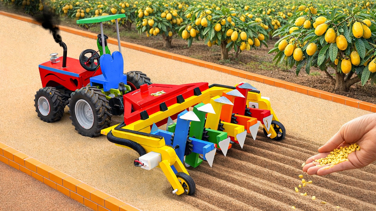 TOP Most Creative DIY Tractor-mounted Plough Blade | Mini Mango Farm | HP Mini DIY Tractor
