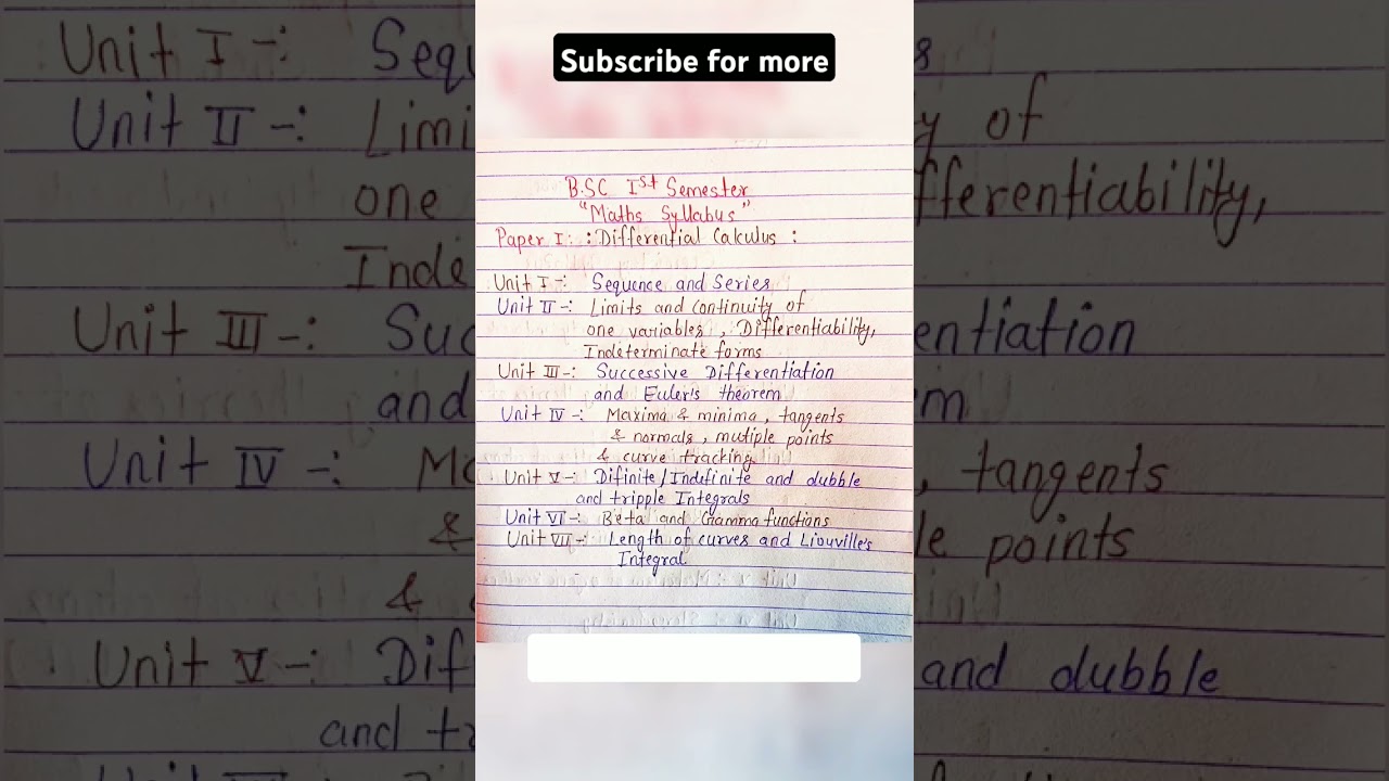 Bsc 1st semester math syllabus | bsc 1st year 1st semester maths syllabus | #bscmaths #mathematics