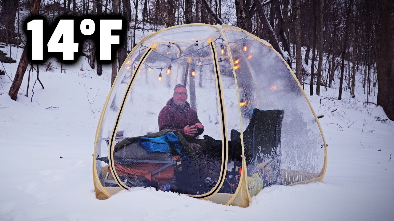 Bubble Tent Camping in a Historic Winter Storm