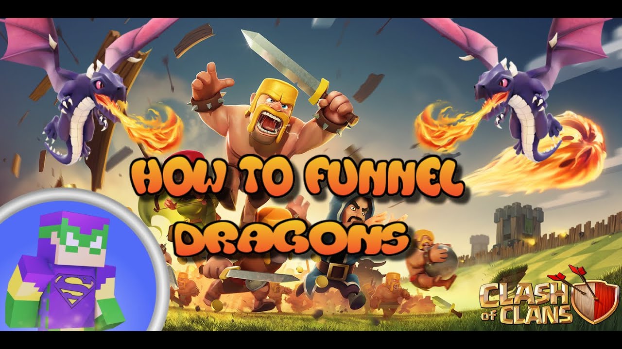 How To Funnel Dragons (3 Star Mass Drag Attack) TH7/TH8 Clash Of Clans