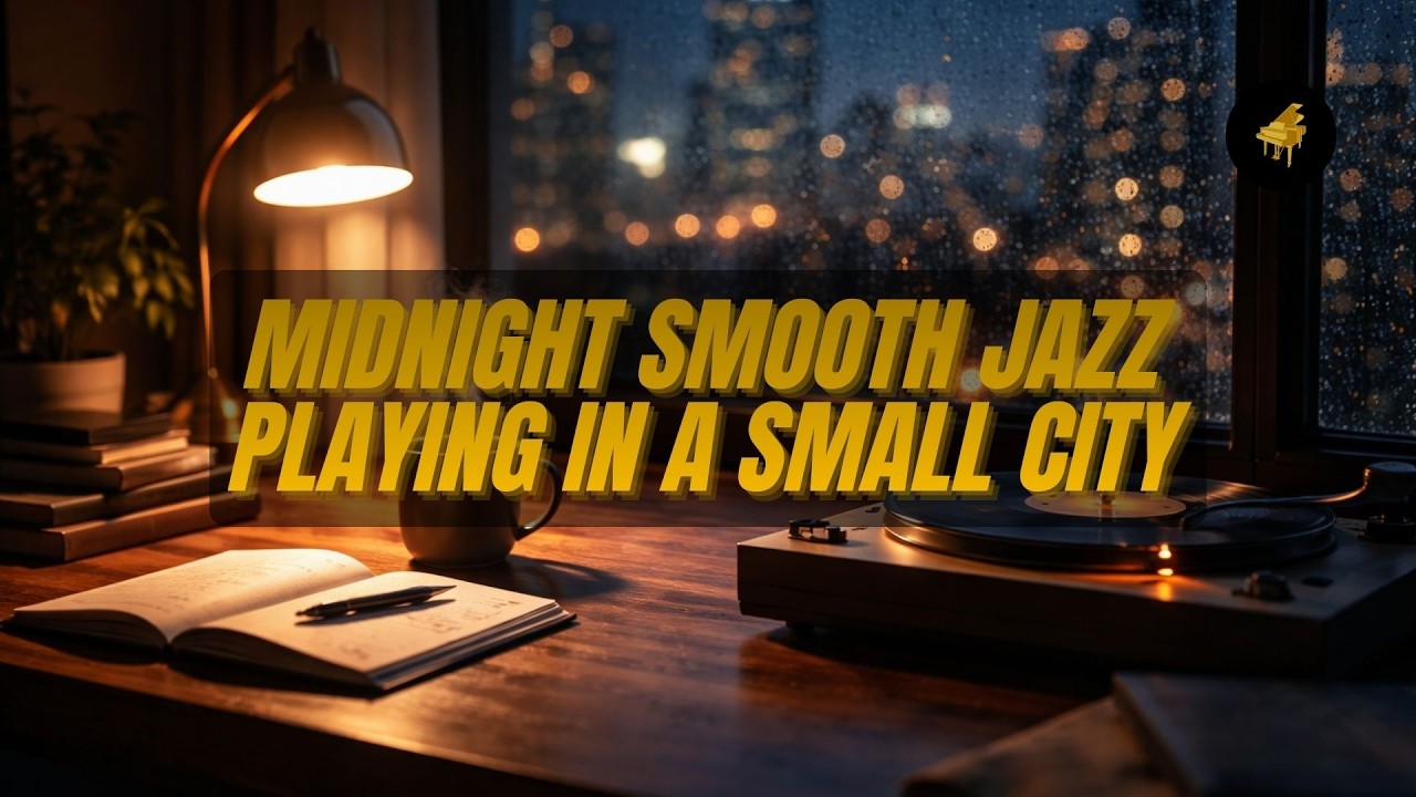 Midnight Smooth Jazz Playing in a Small City