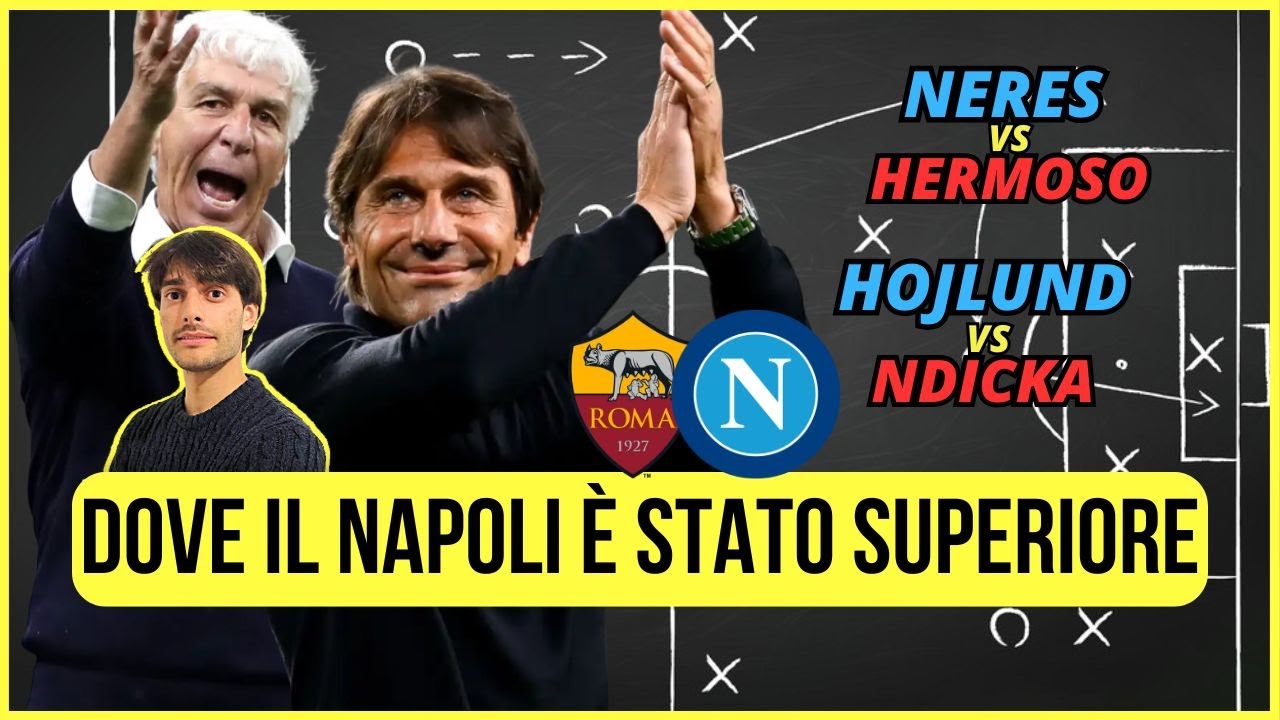 ECCO COME IL NAPOLI DI CONTE HA BATTUTO LA ROMA DI GASPERINI | Con Lavagna Tattica