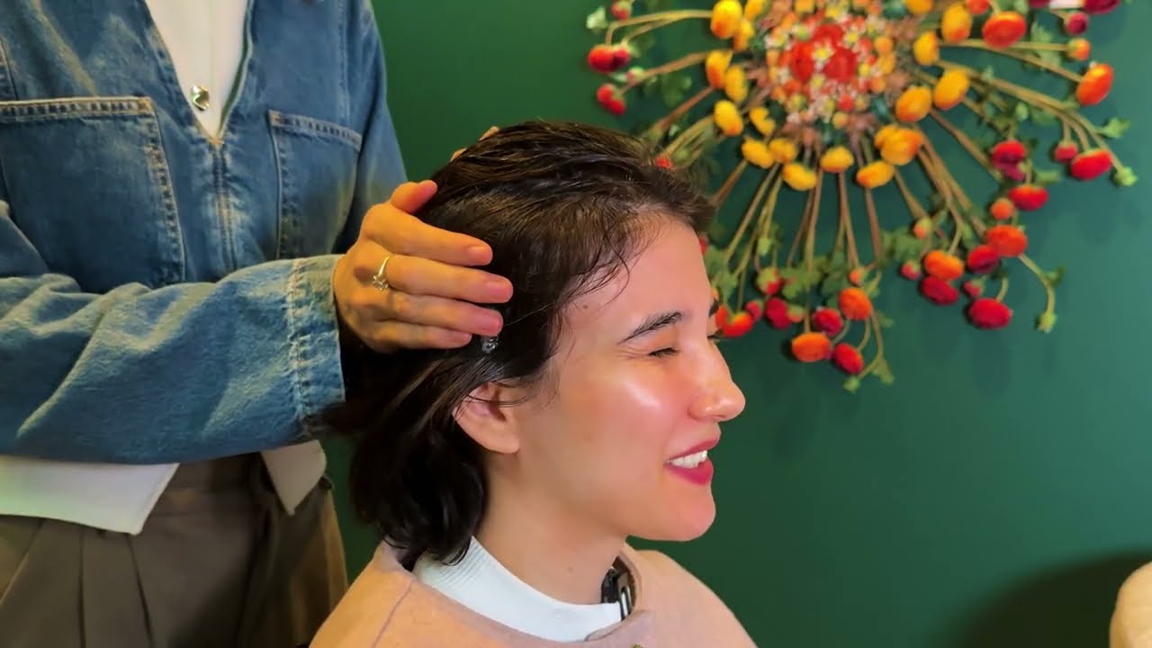 (ASMR) Scalp Checking session (AROMA SELECTING, HAIR BRUSHING, TANSAN SPRAY, HAIR DRYING)