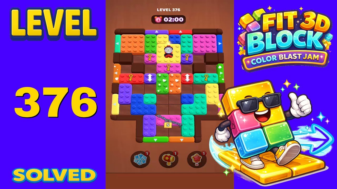 Fit Block 3D – Level 376 | Walkthrough Fast & Clean Solution