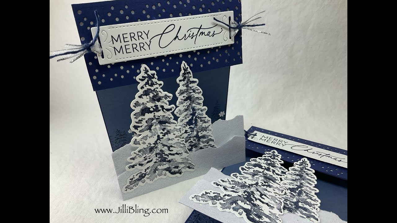 Peaceful Evergreens in Navy - Stampin Up